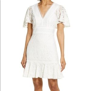 NWOT Eliza J ivory lace mini dress